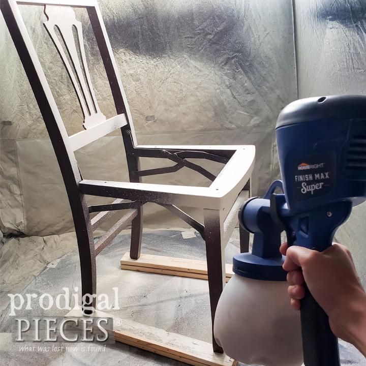 Provide a great finish on your interior dining room chairs by repainting them with the HomeRight Super Finish Max paint sprayer.