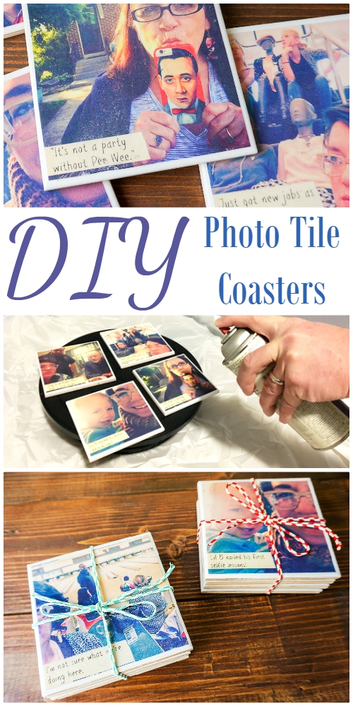 DIY photo tile coasters