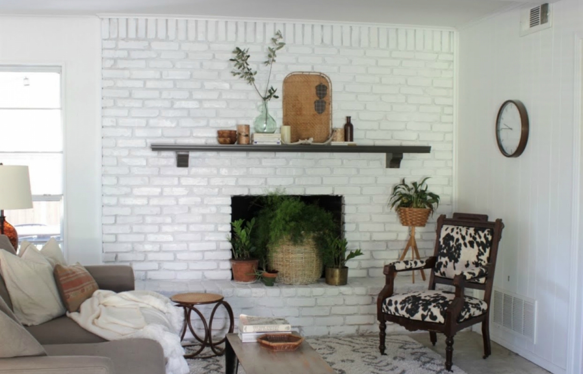 Feature Image White Brick Painted Fireplace