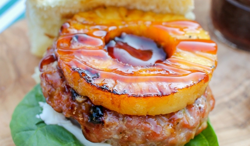 Grilled Pineapple Asian Pork Burger Recipe