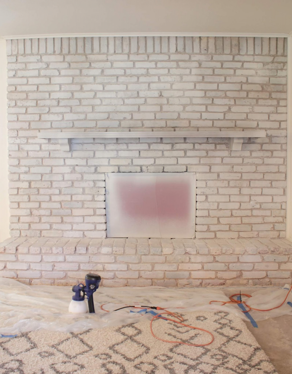 painted white fireplace