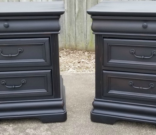 Distressed shop black nightstand