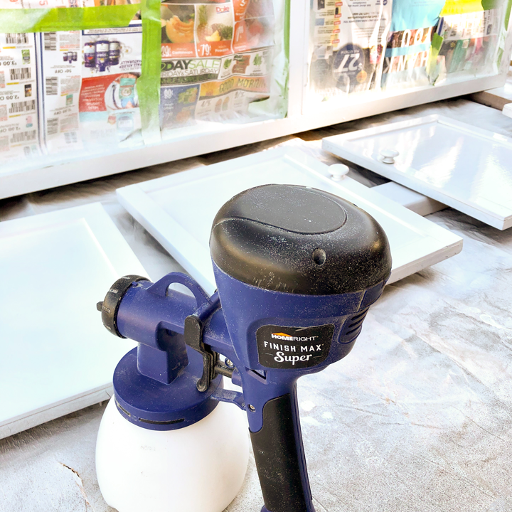 painting bench with sprayer