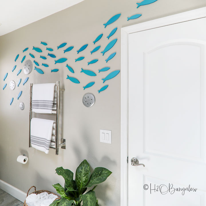 diy fish mural complete