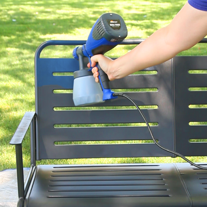 painting metal bench