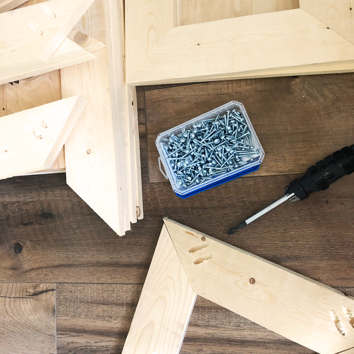 nailing scrap wood pieces