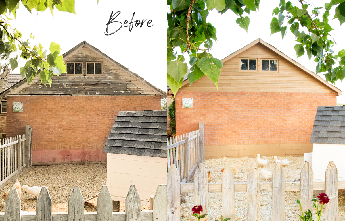 garage siding before and after