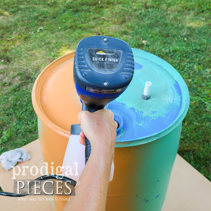 spraying rain barrel