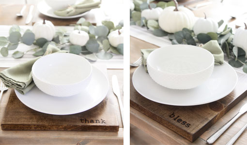 Wood Burned Chargers for Thanksgiving