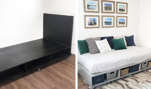 Refinished Bed Frame Makeover