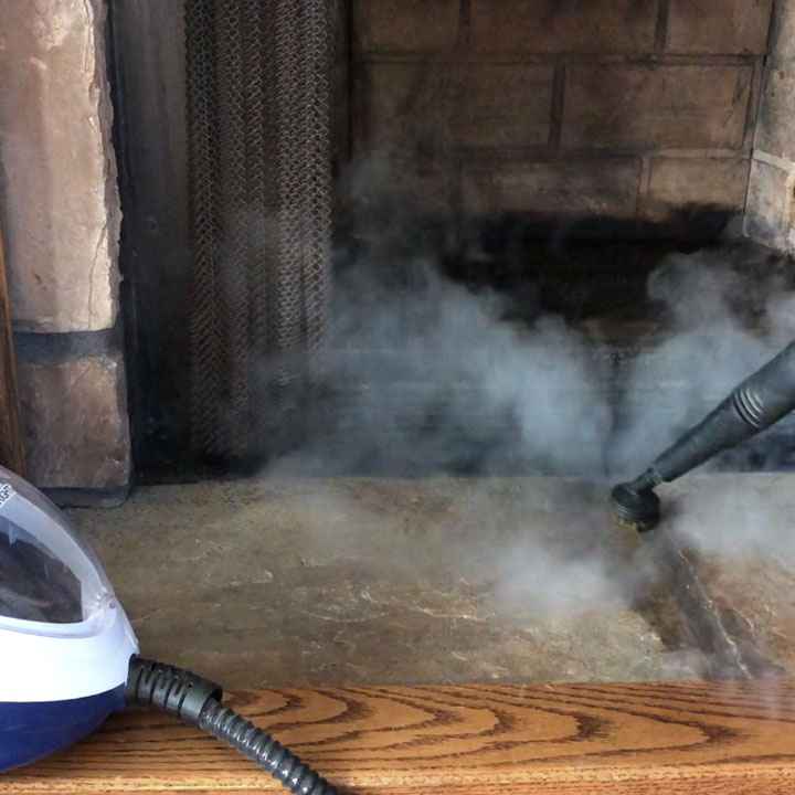 steam cleaning fireplace