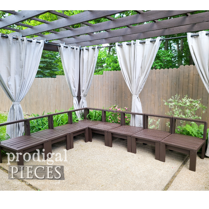 stained diy outdoor sectional