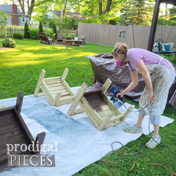 spraying diy outdoor sectional