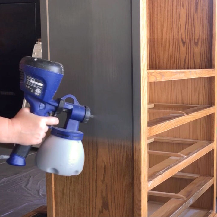 painting dresser with paint sprayer