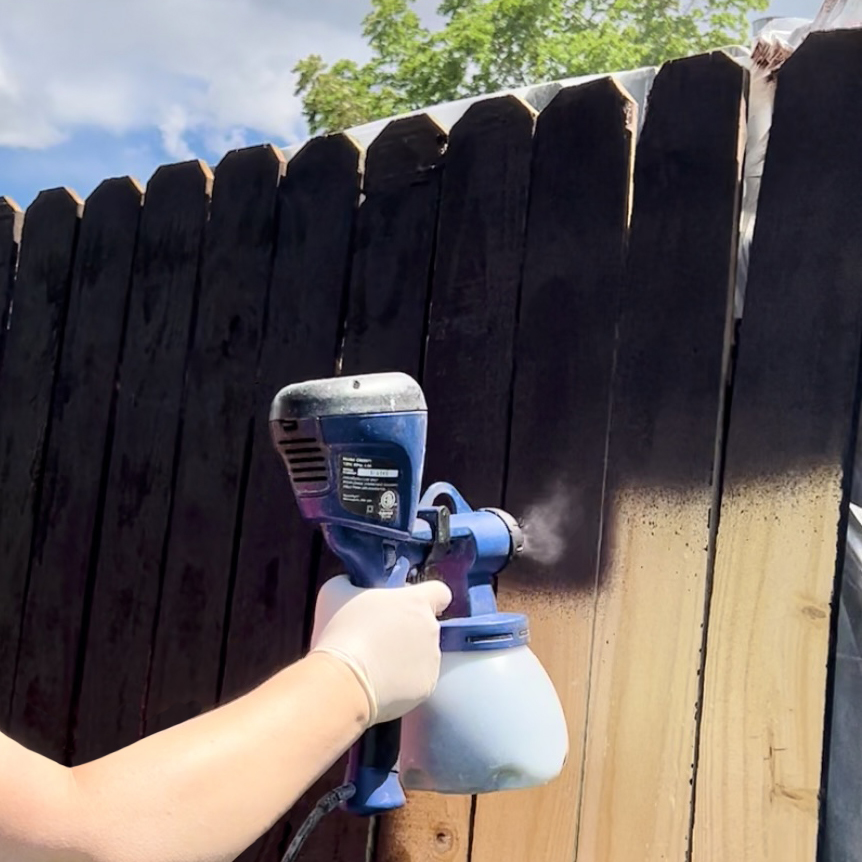 staining stain on fence