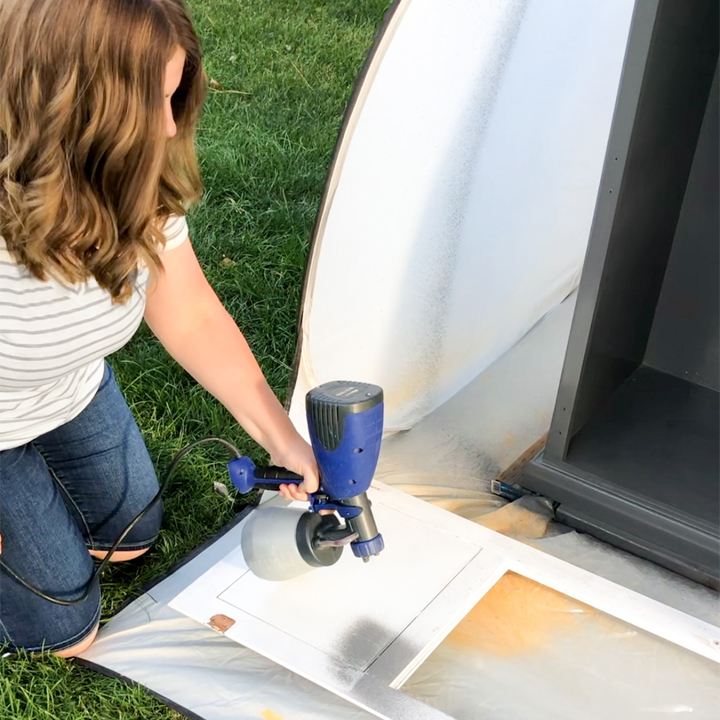 painting cabinet with quick finish