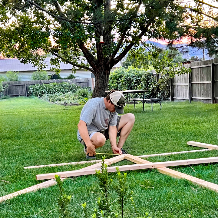 measuring lumber for arch